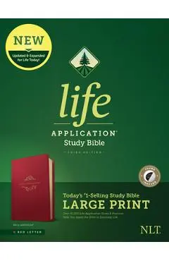 NLT Life Application Study Bible, Third Edition, Large Print (Red Letter, Leatherlike, Berry, Indexed) - Tyndale