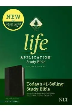 NLT Life Application Study Bible, Third Edition (Red Letter, Leatherlike, Black/Onyx) - Tyndale