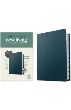 NLT Personal Size Giant Print Bible, Filament-Enabled Edition (Red Letter, Genuine Leather, Navy Blue, Indexed) - Tyndale