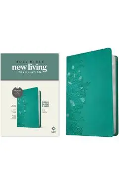 NLT Super Giant Print Bible, Filament-Enabled Edition (Red Letter, Leatherlike, Peony Rich Teal) - Tyndale
