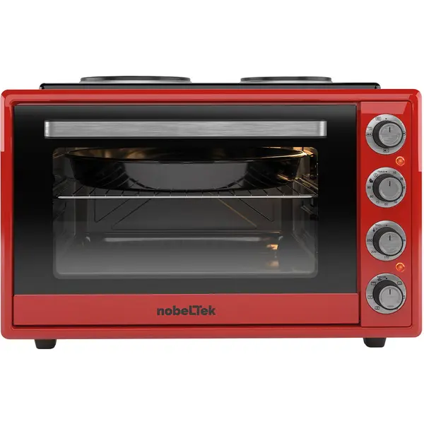 NobeLTek Cuptor electric NobeLTek NLT FSOHP60R, 60L, 2000W, plite electrice 1500w + 1000w, rosu