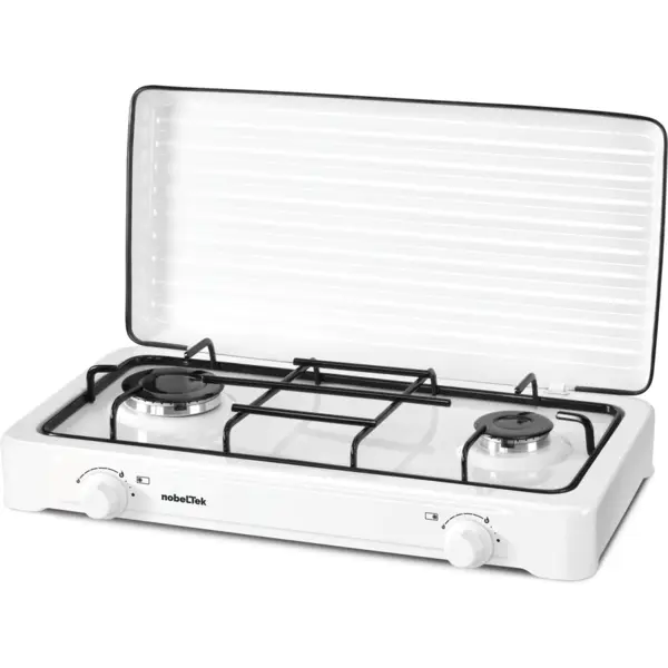 NobeLTek Plita exterior NobeLTek NLT PE2GA, gaz, 2 arzatoare, alb