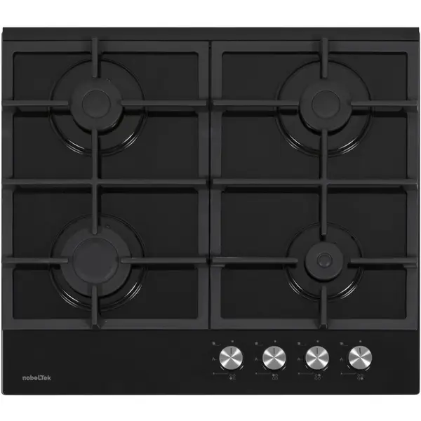 NobeLTek Plita incorporabila NobeLTek NHBG-6421BKF, gaz, sticla, negru