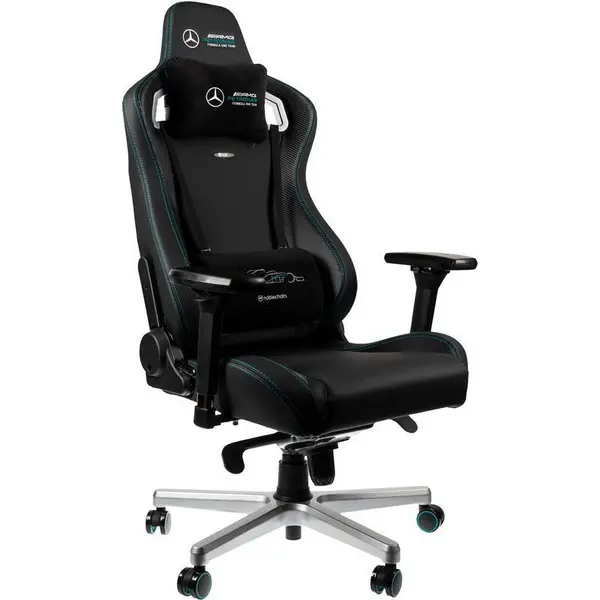NobleChairs Scaun de gaming Noblechairs Epic din piele PU, echipa de Formula 1 Mercedes-AMG Petronas, Negru