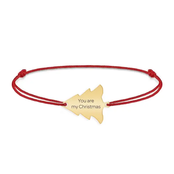 Noel - Bratara bradut argint 925 placat cu aur galben 24K personalizata cu mesaj - snur