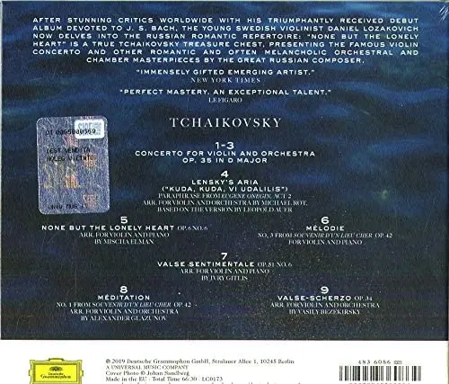 None but the Lonely Heart | Pyotr Ilyich Tchaikovsky, Daniel Lozakovich, Vladimir Spivakov