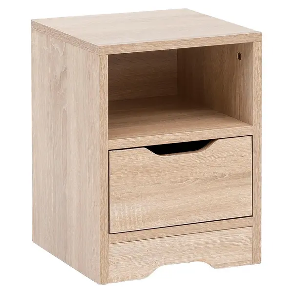 Noptieră, 31/43/31 cm, culoare lemn stejar