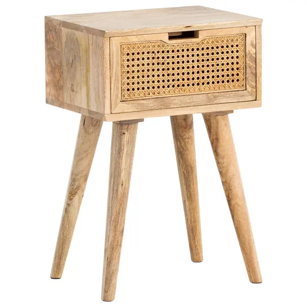 Noptieră, 40/60/30 cm, masiv lemn de mango culoare natur