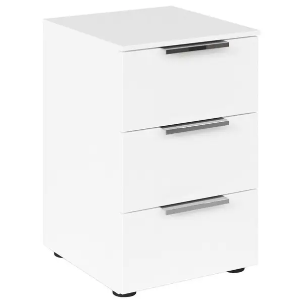 Noptieră, 40/61/42 cm, alb, culoare crom