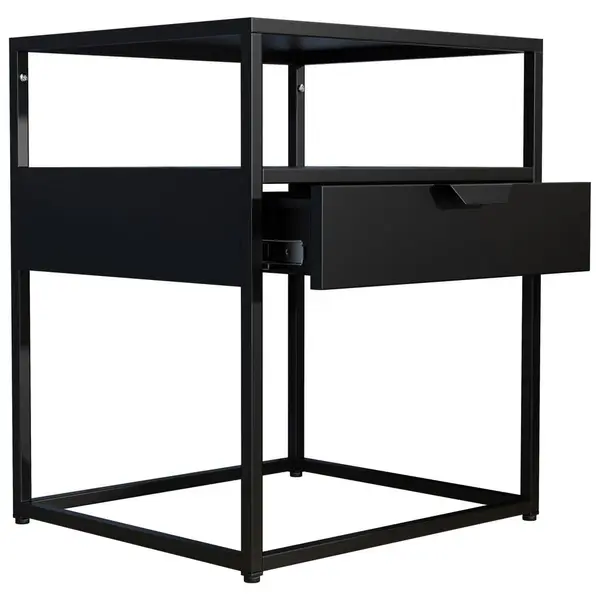 Noptieră, 45/55/40 cm, negru