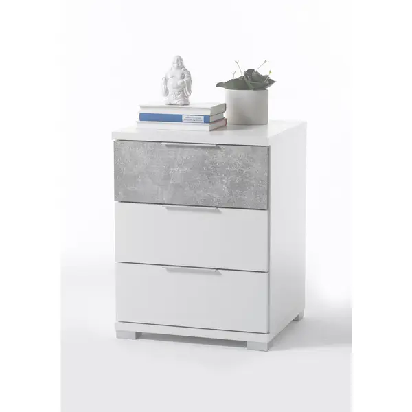 Noptieră, 46,2/60,5/42 cm, gri, alb