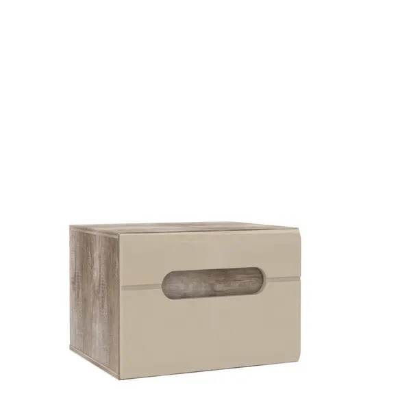 Noptieră, 50/37/43,2 cm, culoare lemn stejar, bej