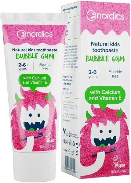 Nordics Pastă de dinți pentru copii Bubble Gum, 50 ml