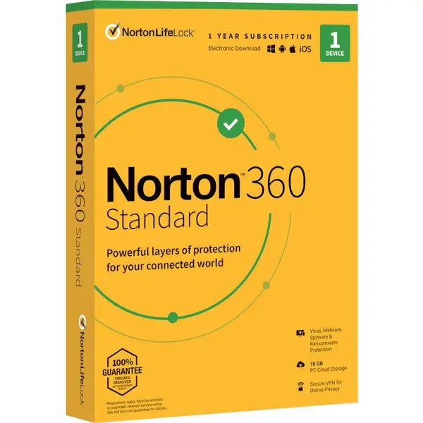 norton Antivirus Norton 360 Standard, Backup 10GB, 1 An, 1 Dispozitiv, 1 Utilizator