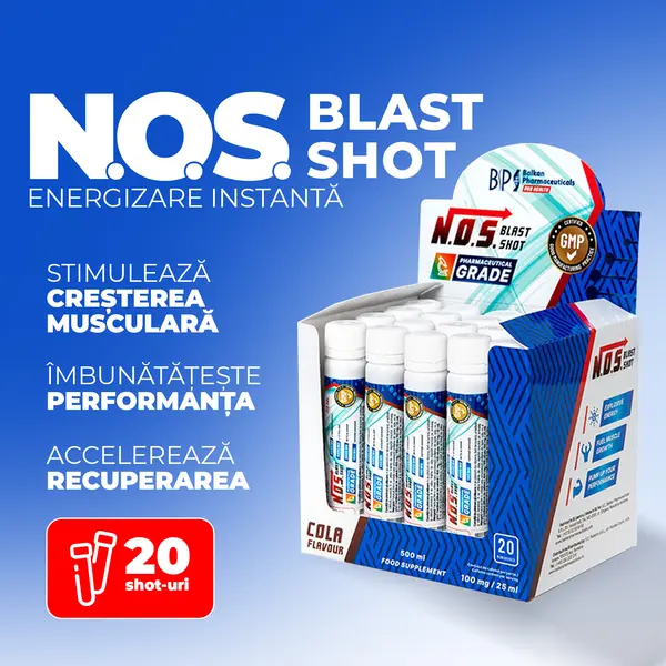 NOS Blast shot (L-Arginină + L-citrulină + Beta alanină), 25ml - Cutie