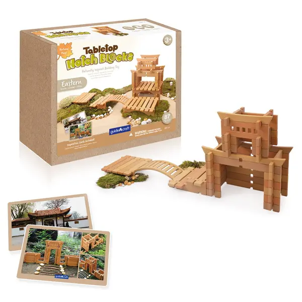 Notch Blocks, kit constructie Eastern, 87 piese, Guidecraft multicolor