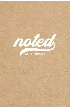 Noted Pocket Notebook: 4x6, Small Journal Blank Memo Book, White Logo Kraft Brown Cover - Noted Notes Brand