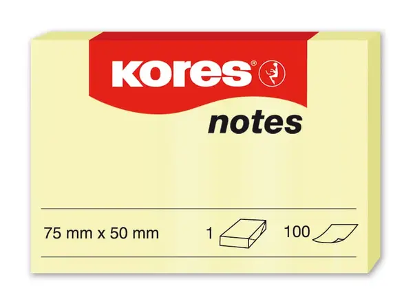 Notes adeziv 50 x 75 mm galben pal 100 file Kores Notes adeziv 50 x 75 mm galben pal 100 file Kores