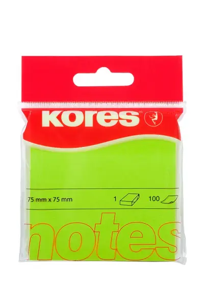 Notes adeziv 75 x 75 mm verde neon 100 file Kores Notes adeziv 75 x 75 mm verde neon 100 file Kores