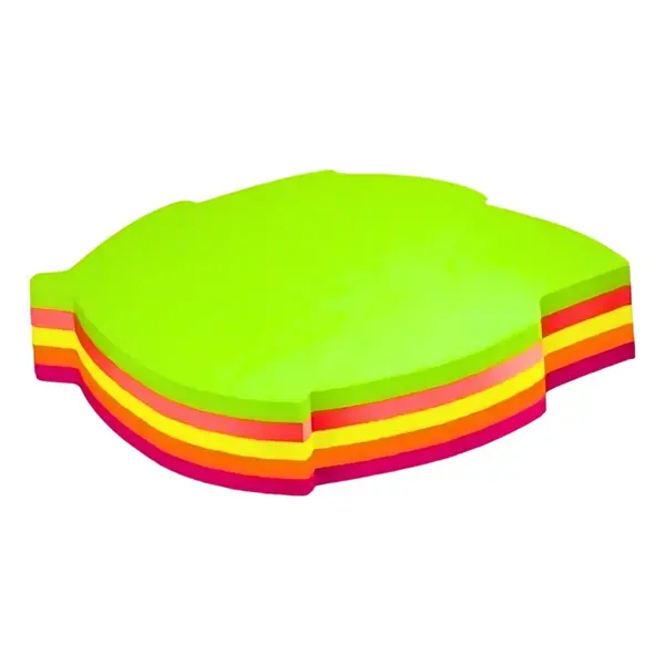 Notes adeziv Office Cover SN4505F, 75 x 75 mm, 100 coli, 5 culori neon, forma frunza