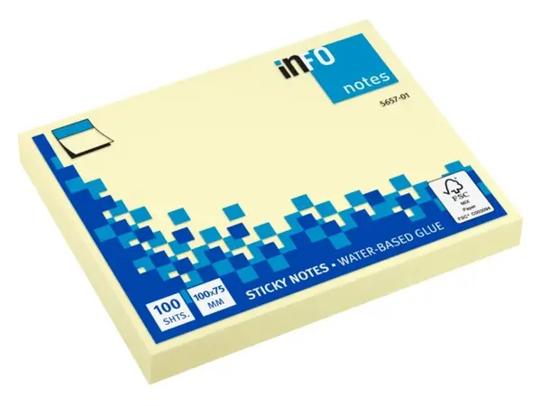 Notes adeziv Yellow,100file,75x100 mm