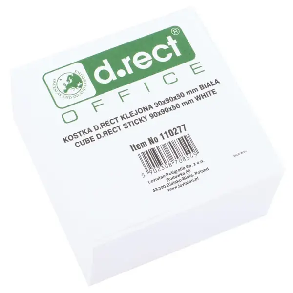 Notes cub adeziv 90 x 90 x 50 mm alb D.Rect Notes cub adeziv 90 x 90 x 50 mm alb D.Rect