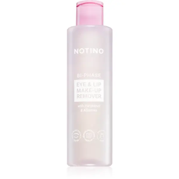 Notino Bi-Phase Eye & Lip Make-up Remover with Panthenol & Allantoin demachiant bifazic rezistent la apa pentru buze si ochi 200 ml