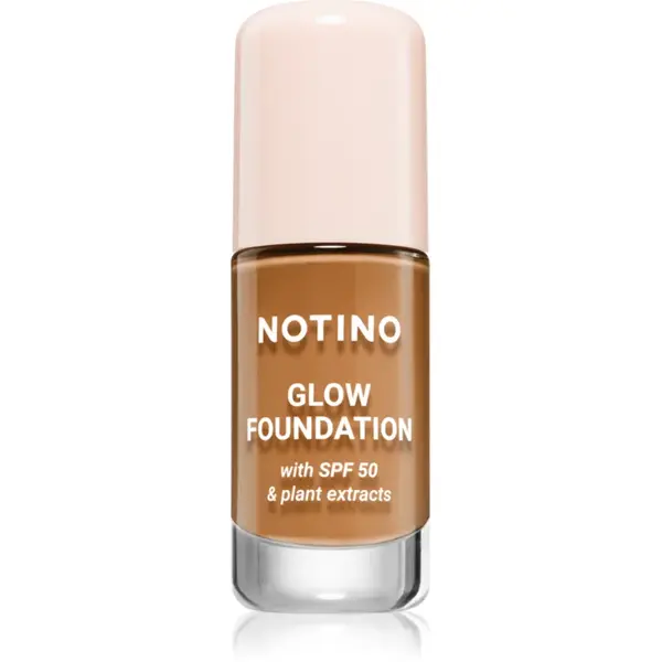 Notino Glow Foundation With SPF 50 & Plant Extracts make-up pentru luminozitate SPF 50 01 Medium Deep Warm 30 ml