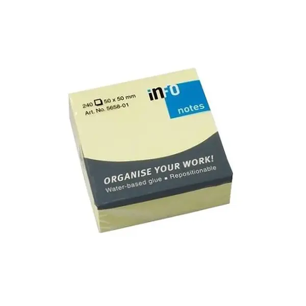 Notite adezive Info Notes 50 x 50 mm 240 file galben Notite adezive Info Notes 50 x 50 mm 240 file galben