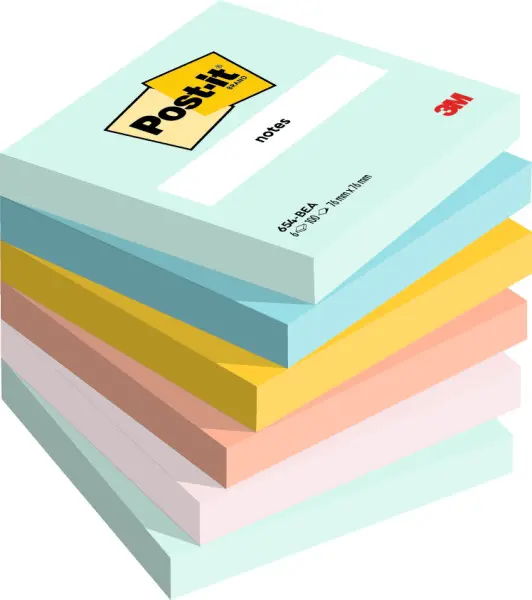 Notite adezive Post-it ® Beachside 100 file 6 bucati/pachet Notite adezive 3M Post-it Dreamy 76x 76 mm 100 file 6 buc/set