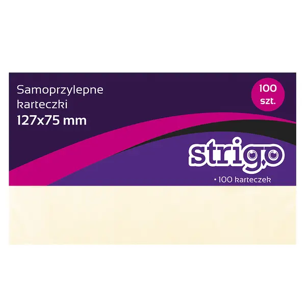 Notite Adezive Strigo, 125 75 mm, 100 File, Galben Pastel