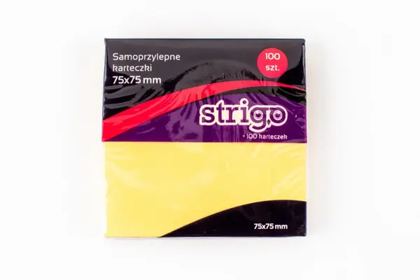 Notite Adezive Strigo 75 75 mm, 100 File, Galben Pastel