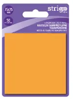 Notite Adezive Strigo 75 75 mm, Portocaliu Neon, 50 File