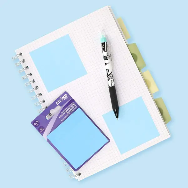 Notite adezive Strigo 75A 75 mm albastru pastel , 50 file sticky notes birou