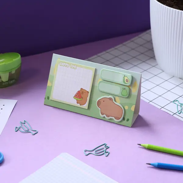 Notite adezive Strigo Capybara galben pastel , sticky notes