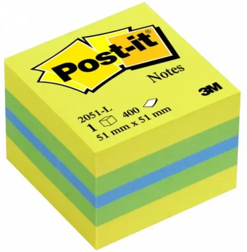 Notite autoadezive Post-it - Post-it - Lemon, 5.1 x 5.1 cm, 400 file