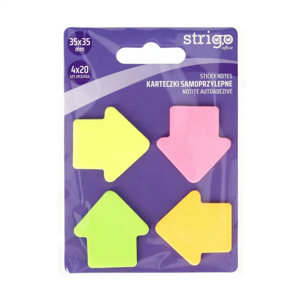 Notite Autoadezive Strigo Sageti, 4 20 File, Neon, 35 35 mm
