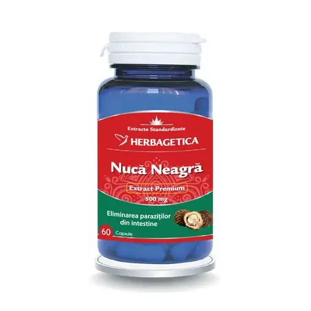 Nuca neagra 500 mg, 60 capsule, Herbagetica