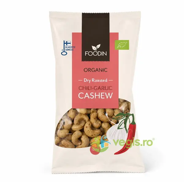 Nuci Caju Coapte cu Chili si Usturoi Ecologice/Bio 120g