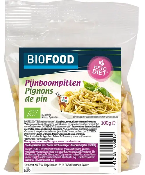 Nuci de cedru bio, 100 g, Damhert