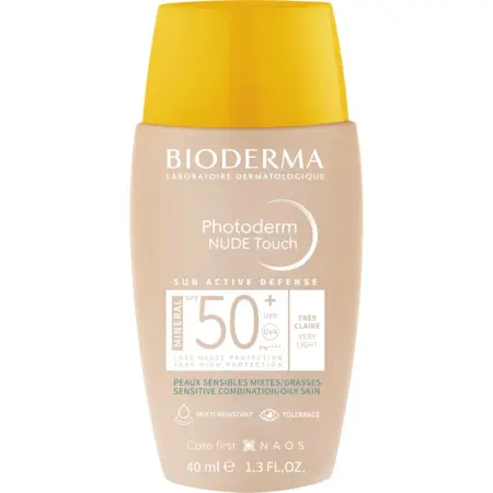Nude Touch foarte deschis SPF50+ Photoderm, 40 ml, Bioderma