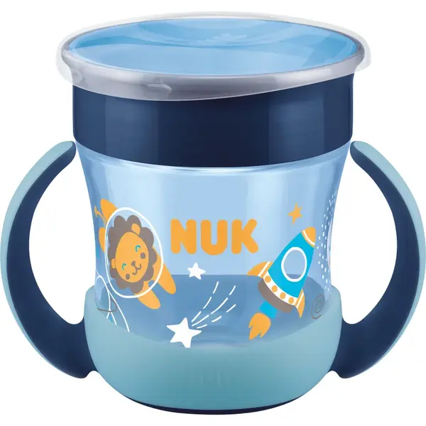 NUK Magic Cup Night ceasca cu mânere 6m+ Blue 1 buc