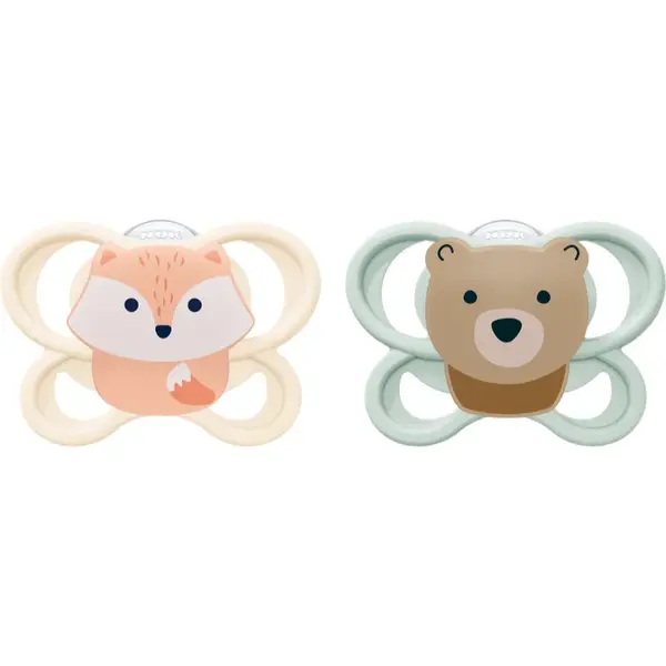 NUK Perfect Match Air 0-2 m suzetă Fox/Bear 2 buc
