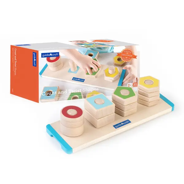 Numara si insurubeaza formele, Guidecraft multicolor