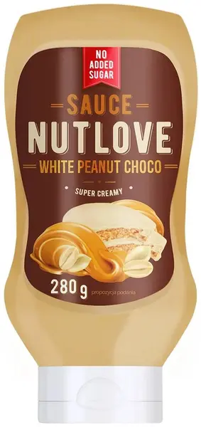 Nutlove Sirop dietetic, ciocolată albă cu arahide, 280 g, AllNutrition