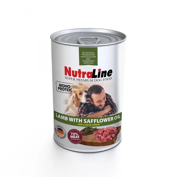 Nutraline Dog Conserva Adult Monoprotein Miel Ulei de Sofranel 800 g