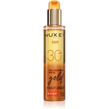 Nuxe Sun Sun Oil Gold SPF 30 Ulei de plaja pentru fata si corp cu efect iluminator