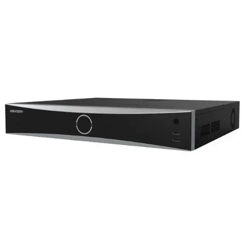 NVR Hikvision 4K, 32 canale IP cu PoE, 200W, AcuSense, Recunoastere faciala, 4x SATA, H.265+
