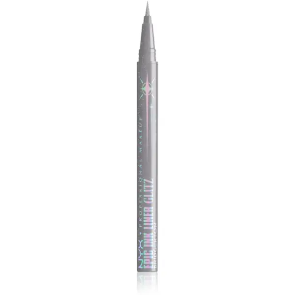 NYX Professional Makeup Bridgerton Royal Epic Ink Liner creion de ochi, cu sclipici culoare 01 Glitzed In Silver 1 ml