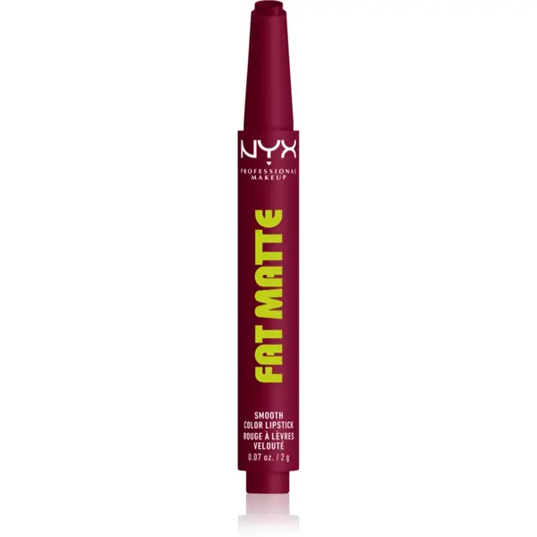 NYX Professional Makeup Fat Matte balsam de buze cu efect matifiant Berry Smooth 2 g